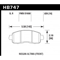 Колодки тормозные HB747B.626 HAWK HPS 5.0; 16mm