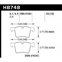 Колодки тормозные HB748Q.723 HAWK DTC-80; BMW (Front) 19mm