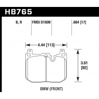 Колодки тормозные HB765B.664 HAWK HPS 5.0; перед BMW M4 F82, F32; M3 F80 F30; F20 F22 F87 M-Perfor