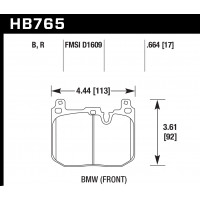 Колодки тормозные HB765W.664 HAWK DTC-30 BMW (Front)