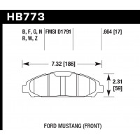 Колодки тормозные HB773F.664 HAWK HPS; 17mm