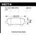 Колодки тормозные HB774W.650 HAWK DTC-30; Mustang (Rear) 17mm