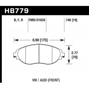 Колодки тормозные HB779R.740 HAWK Street Race; 19mm