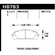 Колодки тормозные HB783P.692 HAWK SuperDuty Toyota Highlander Hybrid передние