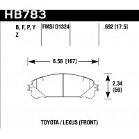 Колодки тормозные HB783Y.692 HAWK LTS; перед RX350 2010-> ; HIGHLANDER 2010->