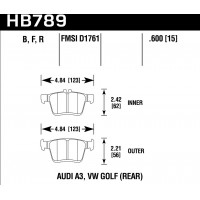 Колодки тормозные HB789Z.600 HAWK PC, задние A3 8V; TT 8S; GOLF 7; PASSAT 3G;