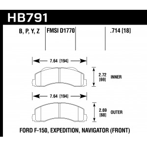 Колодки тормозные HB791B.714 HAWK HPS 5.0