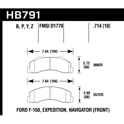 Колодки тормозные HB791B.714 HAWK HPS 5.0