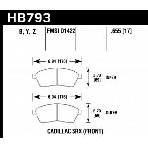 Колодки тормозные HB793Y.655 HAWK LTS