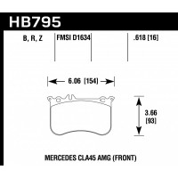 Колодки тормозные HB795B.618 HAWK Street 5.0; переднние A 45 AMG (W176); CLA 45 AMG (C117); GLA 45