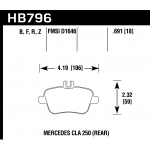 Колодки тормозные HB796B.691 HAWK HPS 5.0