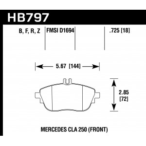 Колодки тормозные HB797B.725 HAWK HPS 5.0