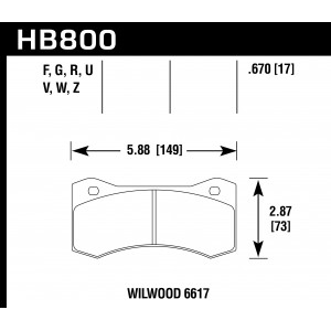 Колодки тормозные HB800F.670 HAWK HPS