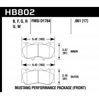 Колодки тормозные HB802U.661 HAWK DTC-70 D1784 Mustang Perf Package (Front)