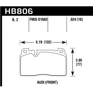 Колодки тормозные HB806B.624 HAWK HPS 5.0