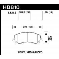 Колодки тормозные HB810B.624 HAWK HPS 5.0 перед INFINITI Q50 2013-> ; QX50 2018-> ; Q60 2016->