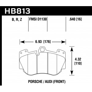 Колодки тормозные HB813R.640 HAWK Street Race Porsche Cayenne Turbo передние