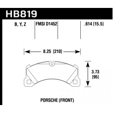 Колодки тормозные HB819Y.614 HAWK LTS Porsche Cayenne 2010-> ; MACAN 3.0S; 350x34mm