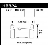 Колодки тормозные HB824Z.668 HAWK PC Mercedes-Benz SLS AMG задние