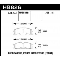 Колодки тормозные HB826B.708 HAWK HPS 5.0 Ford Explorer AWD передние