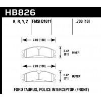 Колодки тормозные HB826Z.708 HAWK PC Ford Explorer AWD передние
