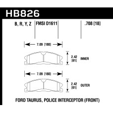 Колодки тормозные HB826Z.708 HAWK PC Ford Explorer AWD передние