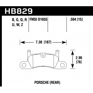 Колодки тормозные HB829N.594 Porsche 911; Cayenne; Boxter задние