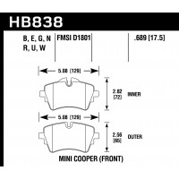 Колодки тормозные HB838U.689