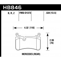 Колодки тормозные HB846Z.534 MERCEDES-BENZ C63 AMG (204, 218)
