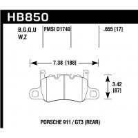 Колодки тормозные HB850U.655 PORSCHE 911 (991) GT3, GT3 RS/R; CAYMAN (981) 3.8 GT4