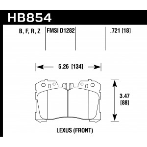 Колодки тормозные HB854B.721 HAWK HPS 5.0 Lexus LS (F4), LS350, LS500 2017-> передние