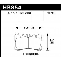 Колодки тормозные HB854F.721 HAWK HPS Lexus LS (F4), LS350, LS500 2017-> передние