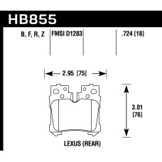 Колодки тормозные HB855F.724 HAWK HPS Lexus LS (F4), LS350, LS500 2017-> задние
