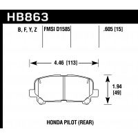 Колодки тормозные HB863B.605 HAWK HPS 5.0 Honda Pilot задние