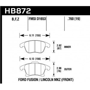 Колодки тормозные HB872Y.760