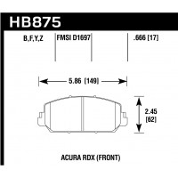 Колодки тормозные HB875B.666 HAWK HPS 5.0 Acura RDX передние