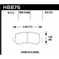 Колодки тормозные HB876B.610 HAWK HPS 5.0 Acura RLX Sport Hybrid задние