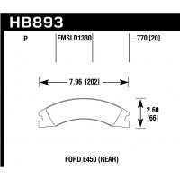 Колодки тормозные HB893P.770 HAWK Super Duty Ford E-450 Super Duty задние