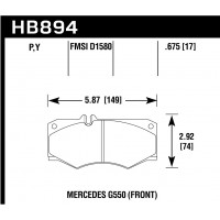 Колодки тормозные HB894P.675 HAWK Super Duty Mercedes-Benz G550 передние