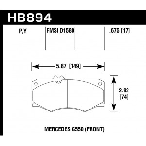 Колодки тормозные HB894P.675 HAWK Super Duty Mercedes-Benz G550 передние