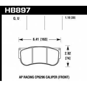 Колодки тормозные HB897Q1.18 HAWK DTC-80 AP Racing CP6269