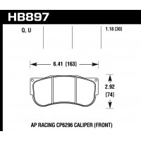 Колодки тормозные HB897U1.18 HAWK DTC-70 AP Racing CP6269