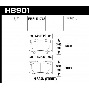 Колодки тормозные HB901P.696