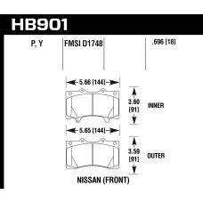 Колодки тормозные HB901Y.696