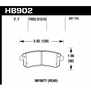 Колодки тормозные HB902P.587 HAWK Super Duty Nissan Armada; INFINITI QX80; задние