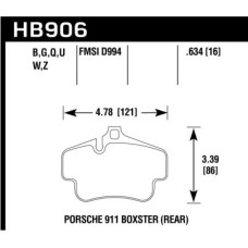 Колодки тормозные HB906B.634 HAWK HPS 5.0 задн PORSCHE 718 Cayman, Boxter; 997 3,6 05-09; 996 97-05
