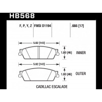 КОМПЛЕКТ ЗАДНИЙ. Cadillac Escalade 2007-> ; Тормозные диски HAWK + колодки LTS; HKC4406.568Y