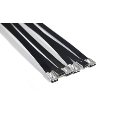 Хомуты 6 шт. для трубы до 90 мм (3,5") 8 мм*30 см, нерж. сталь, черные, Thermal Division TDCL106B