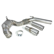 Приемная труба (даунпайп) VW-DP-0223 BlackRock Lab VAG 1.8, 2.0 TSI MQB передний привод, термоэкран