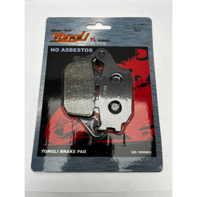 YL-F103 Тормозные колодки дисковые мото YONGLI Organic (FDB754P)